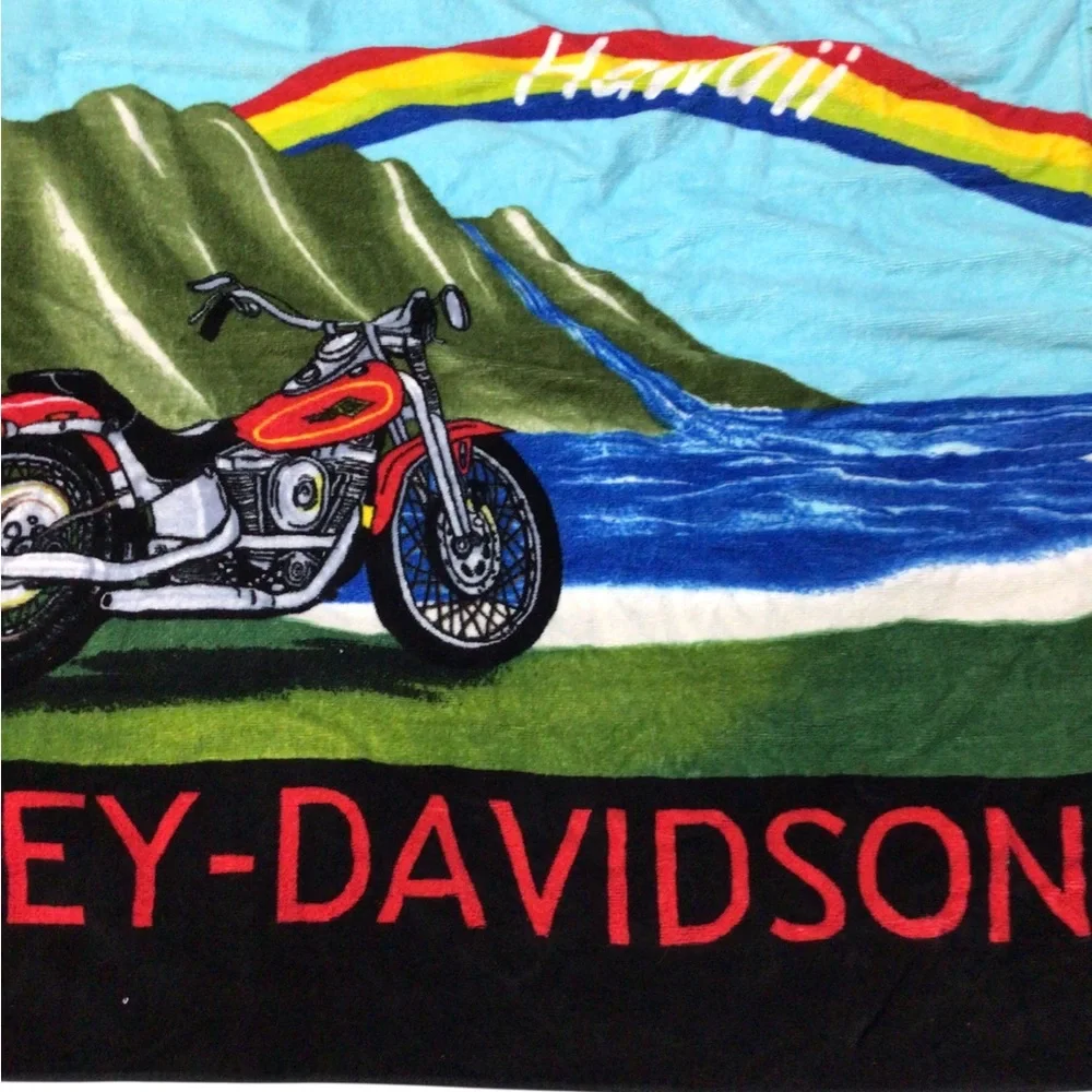 Harley-Davidson Hawaii Beach Towel Folds In Drawstring Bag